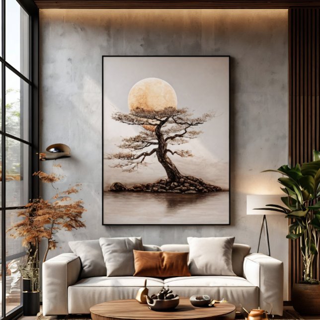 Poster Brilho do Pôr do Sol na Árvore (Criador carregado)