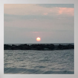 Poster Brilho do Pôr do Sol no Lago – Decoração de Paisag