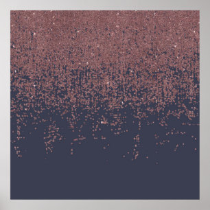 Poster Brilho Dourado cor-de-rosa glamoroso Ombre dos