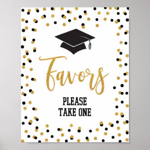 Poster Brilho Dourado do preto do sinal do favor de festa