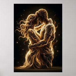 Poster Brilho Eterno - Arte Minimalista de Silhueta Doura