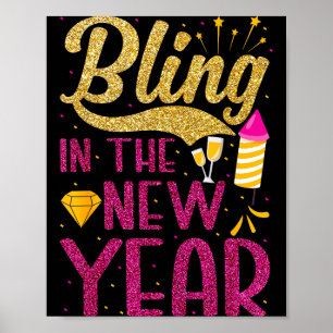 Poster Brilho no Ano Novo Festa de Ano Novo para Mulheres