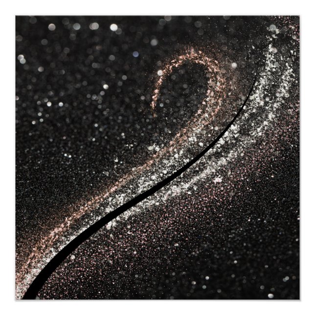 Pôster Brilho preto moderno (Frente)