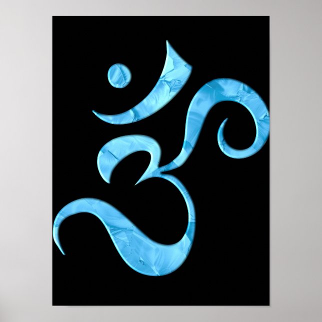 Poster Brilho Turquesa Om  (Frente)