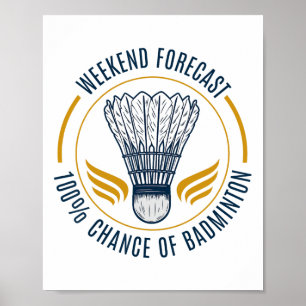 Poster Brincadeira de Badminton Homens Mulheres Jogador d