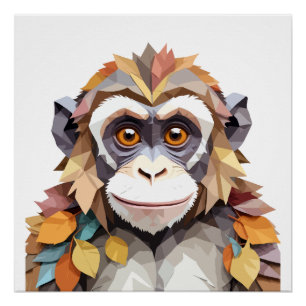 Pôster Brincadeira De Macaco, Uma Alegria E Adorável Jogo