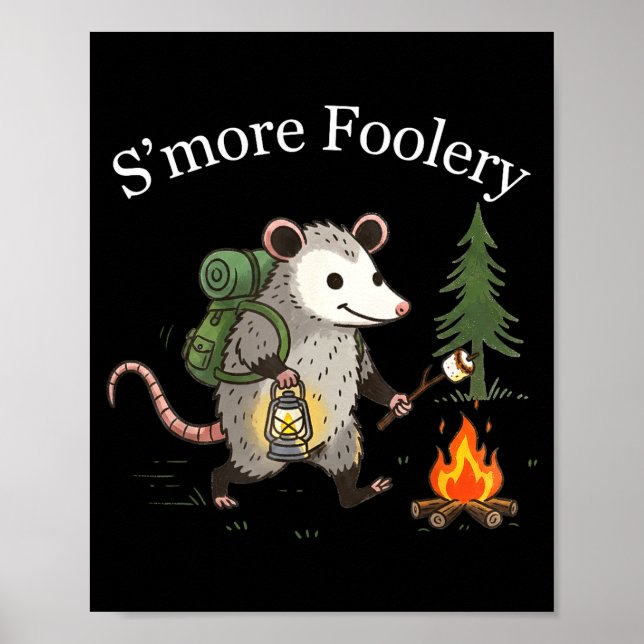 Poster Brincadeira de s'more gambá marshmallow engraçado  (Frente)