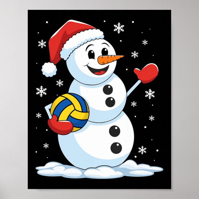 Poster Brincadeira de Voleibol Snowman Jogada de Voleibol (Frente)