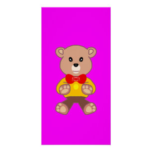 Pôster Brincadeira Festiva Teddy Urso Brilhante Rosa Mage