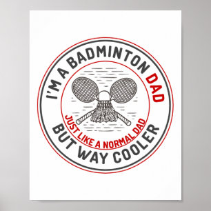 Poster Brincadeira Pai de Badminton Homens de Badminton J