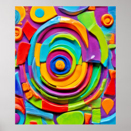 Poster Brincadeira Surreal Colorida