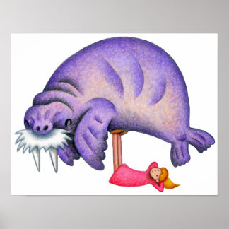 Poster Brincando com morsas.