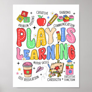 Poster Brincar é Aprender Professor Crianças Ck Para a Es