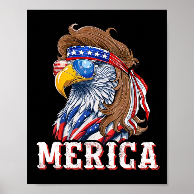 Poster Brincos Águia Engraçados 4 De Julho Bandeira Ameri (Frente)