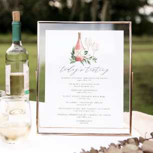 Poster Brinde ao Cartaz do Menu de Degustação de Vinhos d
