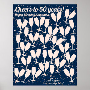 Poster Brindemos a 50 Anos Cartaz de Livro de Visitas Ros