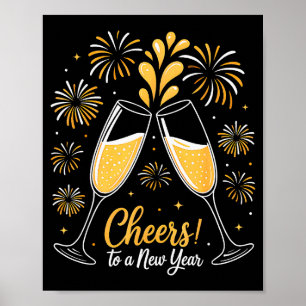 Poster Brindes à Contagem Regressiva da Festa de Ano Novo
