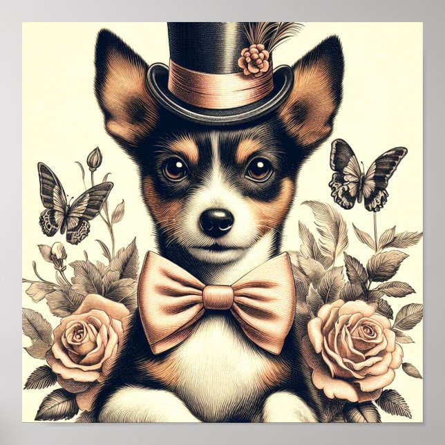 Poster Brinquedo de folha branca Fox Terrier (Frente)