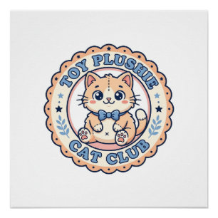 Pôster Brinquedo de Pelúcia Gato Camiseta de Gato Fofo De