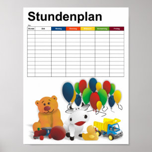Poster Brinquedo infantil / Horário