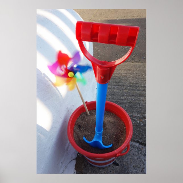 Poster Brinquedos de praia de cor clara (Frente)