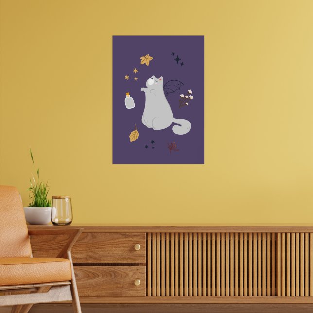 Poster Brinquedos engraçados com vassouras, abóboras e fa (Sala de Estar 2)