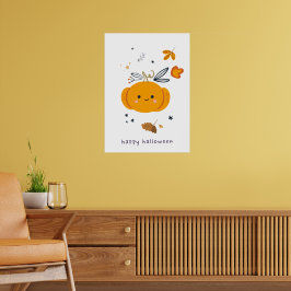 Poster Brinquedos engraçados com vassouras, abóboras e fa