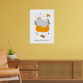 Poster Brinquedos engraçados com vassouras, abóboras e fa