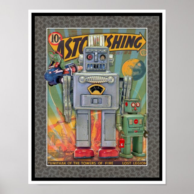 POSTER BRINQUEDOS ESPACIAIS VINTAGE MCM IMPRESSOS (Frente)