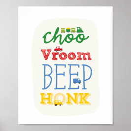 Pôster Brinquedos Meninos Transporte Carro Trem Ônibus Be