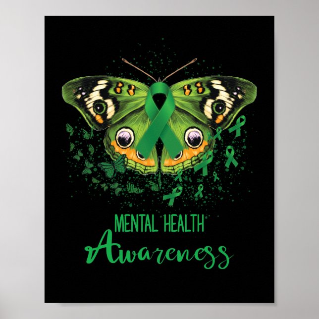 Poster Brisa Verde Mental de Consciência da Saúde (Frente)