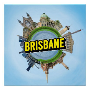 Pôster Brisbane pequeno planeta marco arquitetônico 