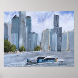 PÔSTER BRISBANO, QLD, AUSTRÁLIA, WATERCOLOR