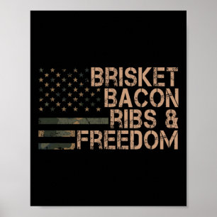 Poster Brisket Bycon Ribes E Freedom Grill Churrasco Engr