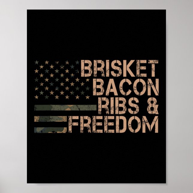 Poster Brisket Bycon Ribes E Freedom Grill Churrasco Engr (Frente)