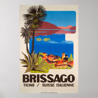 Pôster Brissago,Ticino,Suiça,Poster de viagens
