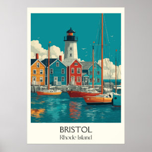 Poster Bristol Rhode Island Harbor Town