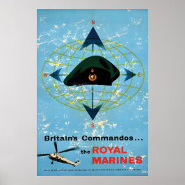 Poster Britain's Commandos The Royal Marines Propaganda