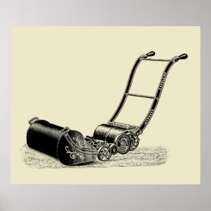 Poster britânico do cortador de relva da