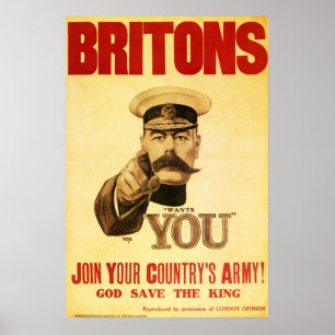 Poster Britânicos querem-no, kitchener do senhor
