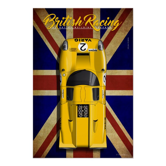 Pôster British Racing Lola T70 MKIIIB No.2 (Frente)