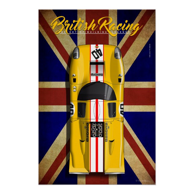 Pôster British Racing Lola T70 MKIIIB No.40 (Frente)