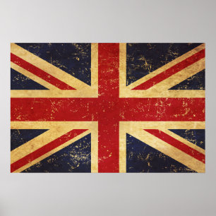 Poster British Union Jack Flag Vintage