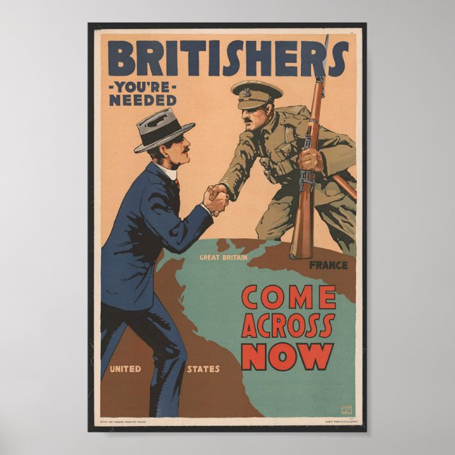 Poster Britishers, você precisa de propaganda da Primeira (Frente)