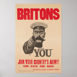 Poster Britons Lord Kitchener Quer Que Você Queira Propag