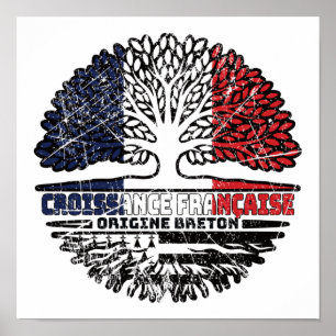 Poster Brittany Breton França Tree Roots Flag