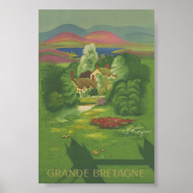 Poster Brittany France Viagens vintage (Frente)