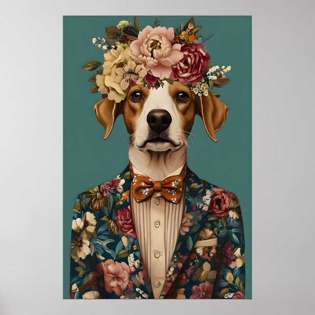 Poster Brittany Spaniel In Suit Poster, Brittany (Frente)