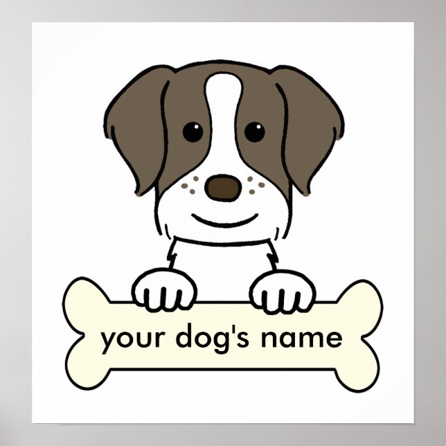 Pôster Brittany Spaniel personalizado (Frente)