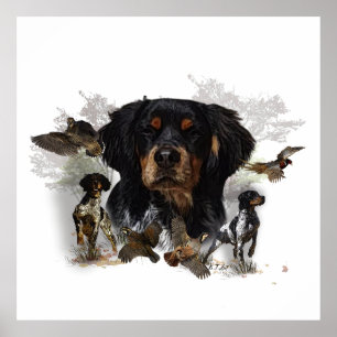Poster Brittany Spaniels , Estação de Caça de Pássaros